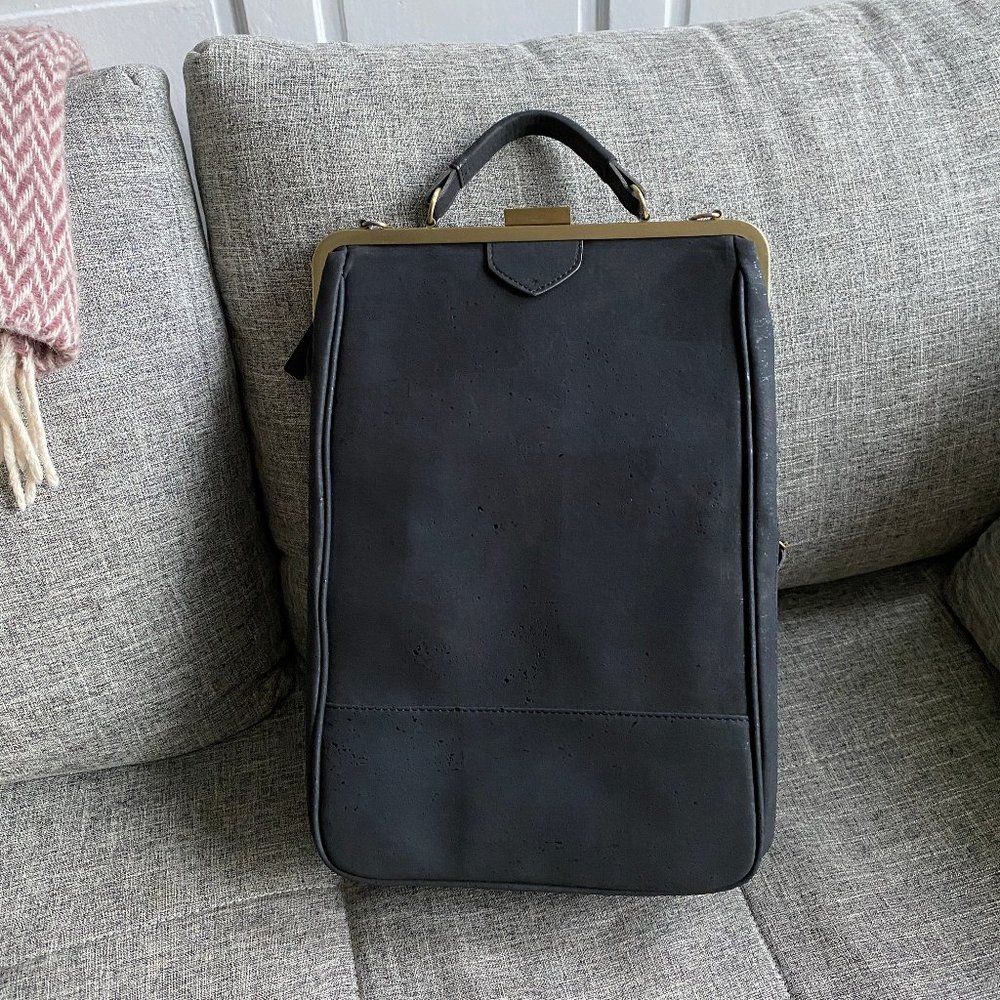 Black Laflore Paris convertible backpack in black bobobark